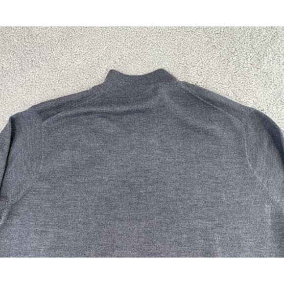 Peter Millar Mens Sz L Crown Soft Merino Wool Silk Quarter Zip Knit Sweater Gray - Picture 8 of 14